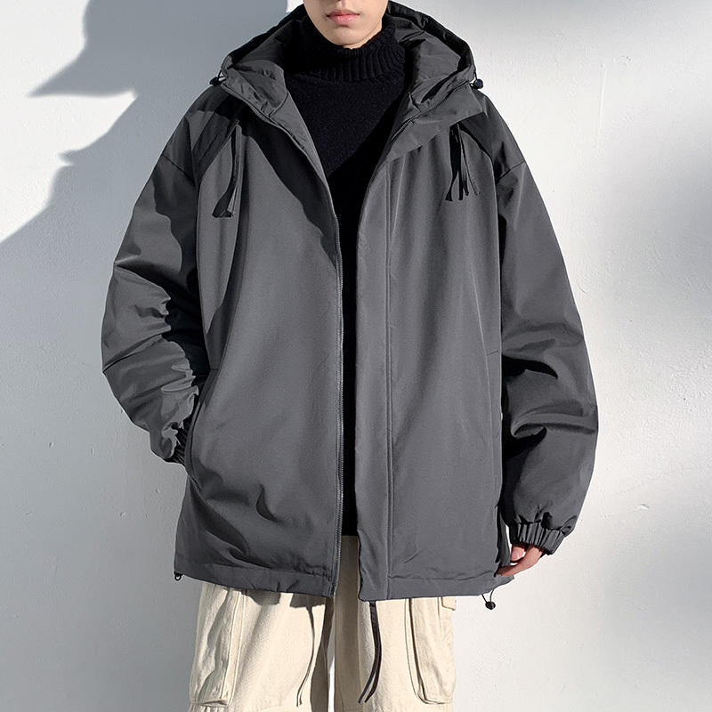 Cotton coat men's winter thickened hooded workwear cotton coat trendy brand men's jacket