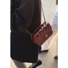 Korean fashion small shoulder bag for women 2024 new niche simple rhombus chain bag versatile single shoulder crossbody small square bag