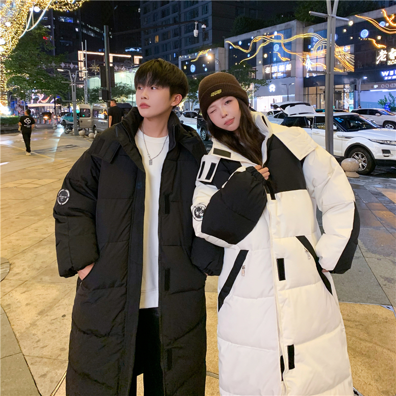 New style cotton coat, long cotton coat, couple wear, cold and warm, loose, large size