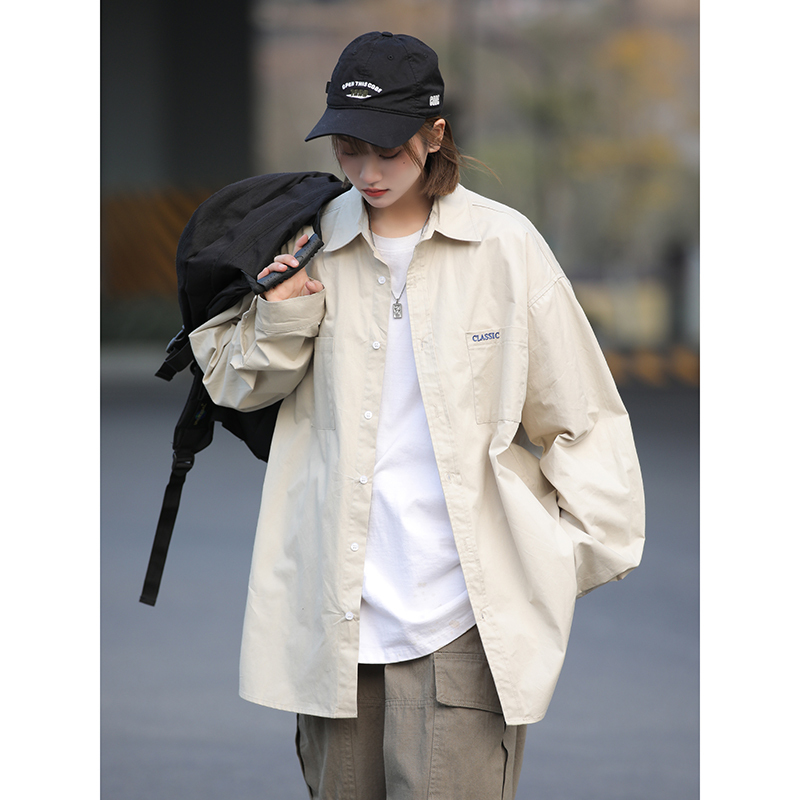 New Korean style trendy brand ins long-sleeved shirts for men and women in spring and autumn new loose and versatile shirts for couples