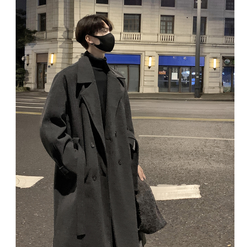 New autumn and winter mid-length woolen coat for men