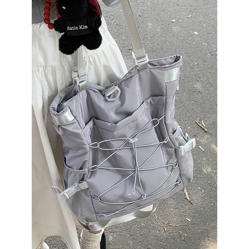 Wholesale simple casual canvas bag for women summer 2024 new Korean style backpack versatile large capacity shoulder bag