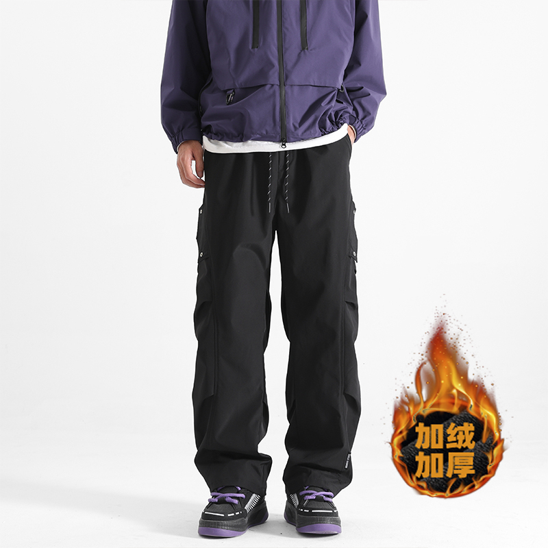Plush autumn trendy overalls men's high street casual pants