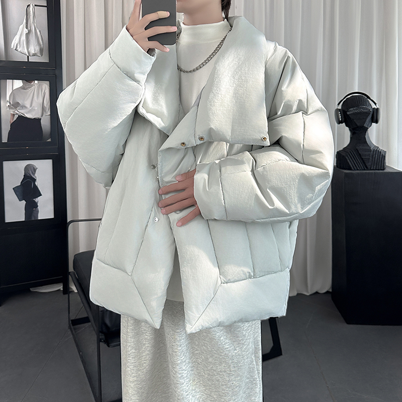 High-end irregular pile collar bat sleeves bun suit