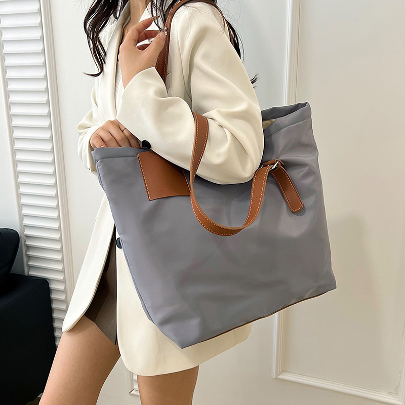 Casual nylon canvas bag for women 2024 new Korean style college style tote bag simple large capacity handbag