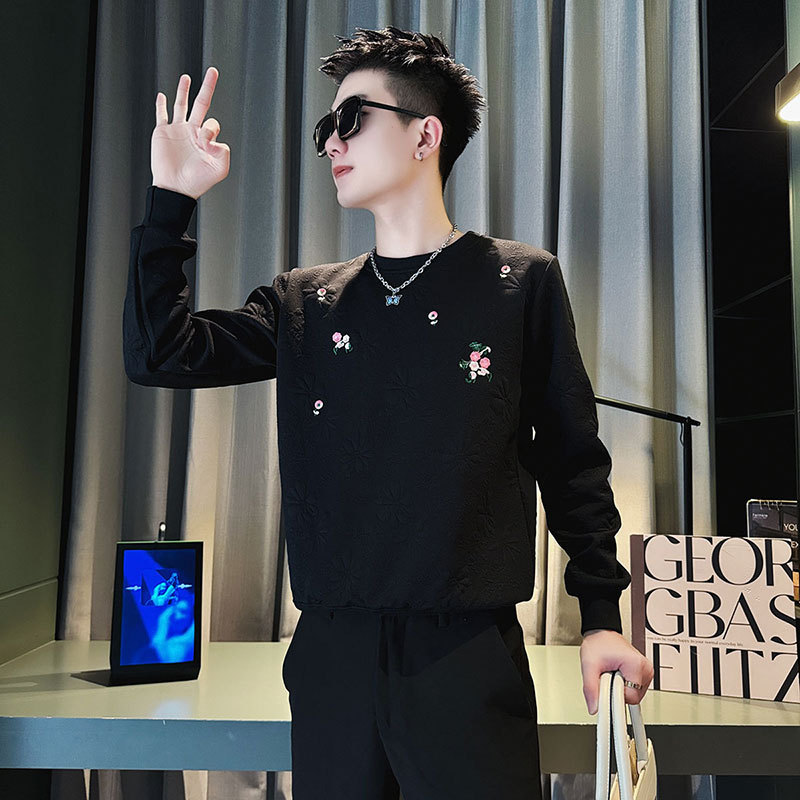 Autumn new style social boy sweatshirt round neck shopkeeper style casual top