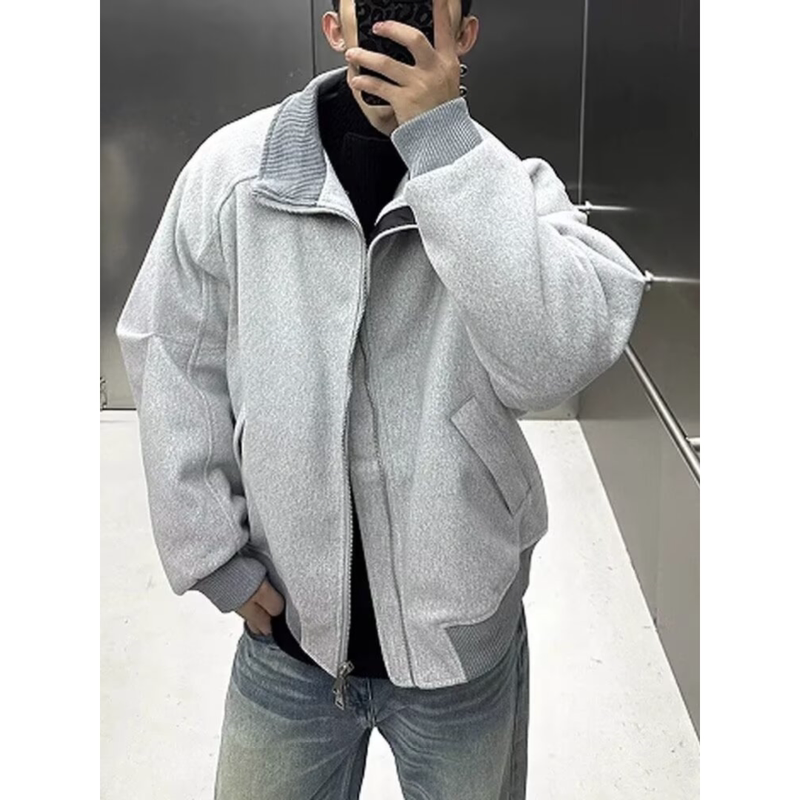 [Internet Photo] American stand-collar woolen loose casual jacket and padded jacket for men