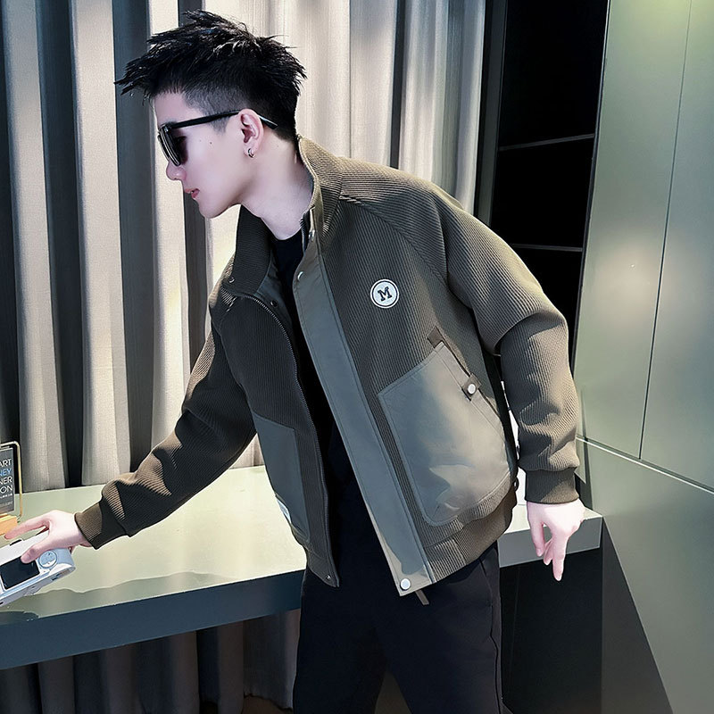 Autumn and winter new style social boy shopkeeper trendy men's jacket military green 1