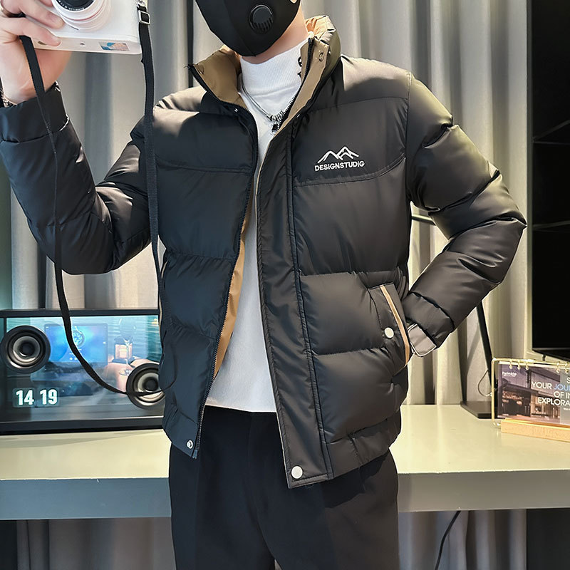 Autumn and winter high-end down jacket men's fitted Korean style cotton coat short cotton coat handsome jacket