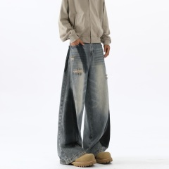 American vintage distressed scimitar jeans