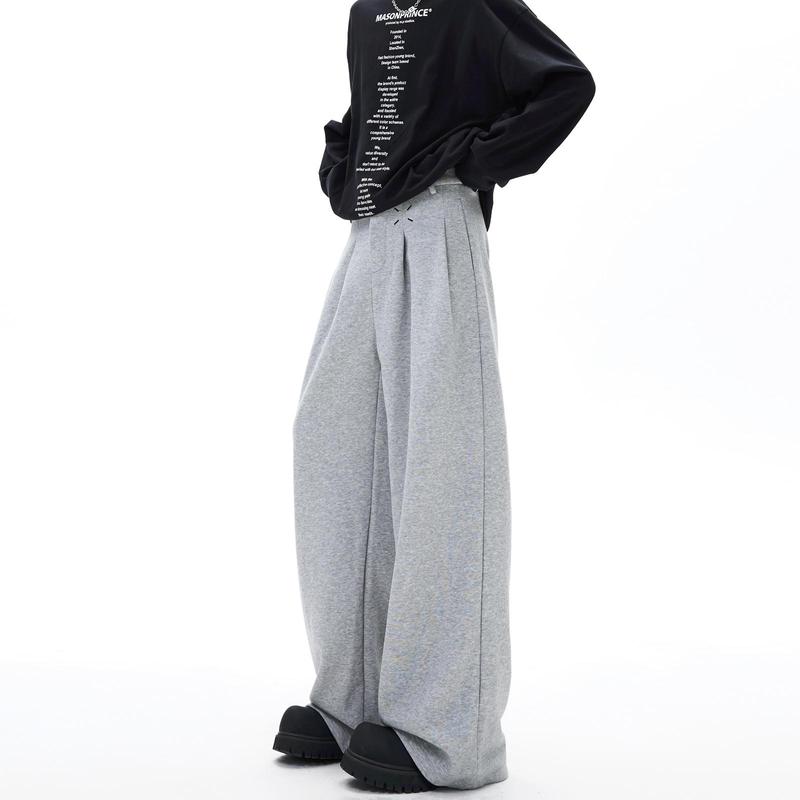 High-end men's and women's loose wide-leg sweatpants