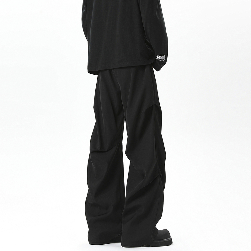 Velvet pleated trousers, bootcut trousers