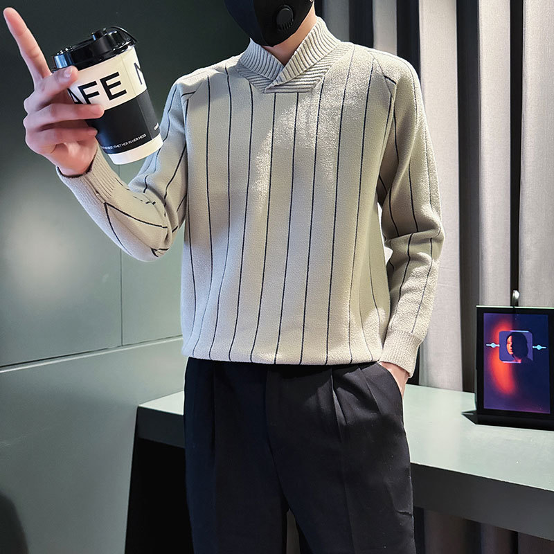 Social boy shopkeeper style sweater bottoming men's sweater