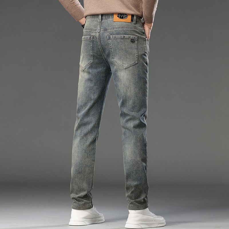 Stretch jeans men's slim fit small feet trendy versatile casual autumn men's trendy long pants