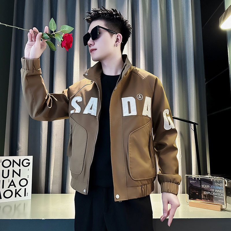 Autumn and winter new style social boy shopkeeper trendy men's jacket coffee 1