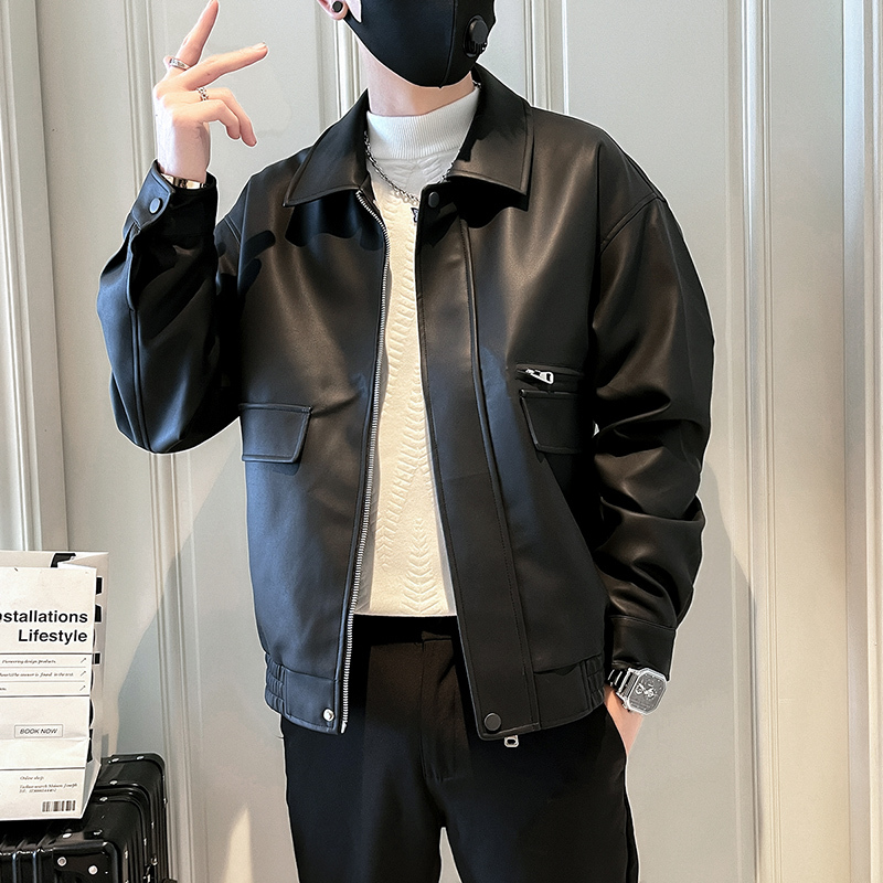 New autumn and winter men's casual leather jackets men's leather jackets