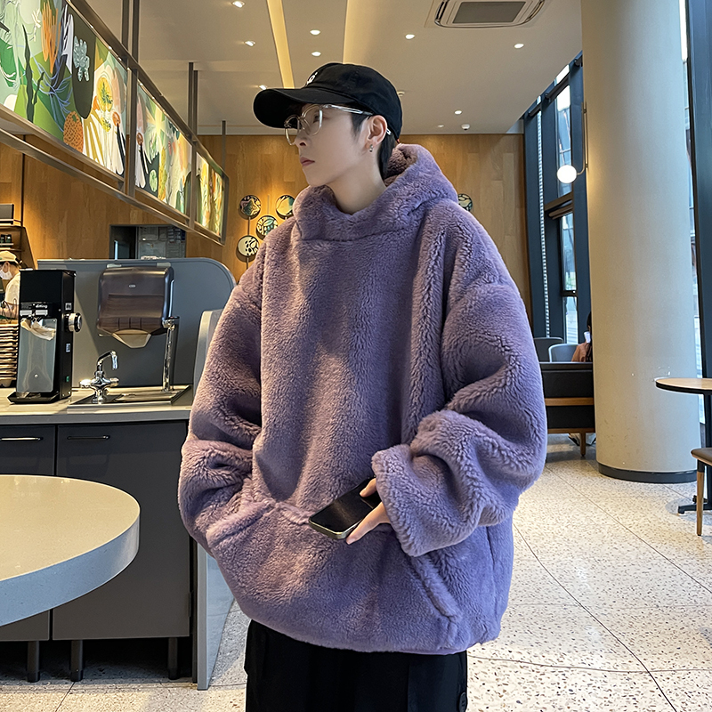 Winter new style thickened loose hooded pullover cotton coat