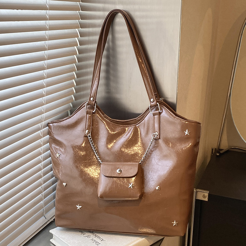 Korean style trendy underarm tote bag for women 2024 new fashion simple large capacity shoulder bag high quality texture women's bag