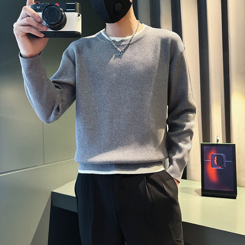 Social boy shopkeeper style sweater bottoming men's sweater