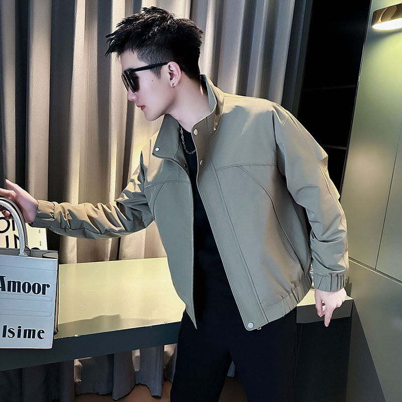 Autumn and winter new style social guy shop owner trendy men's jacket khaki 1