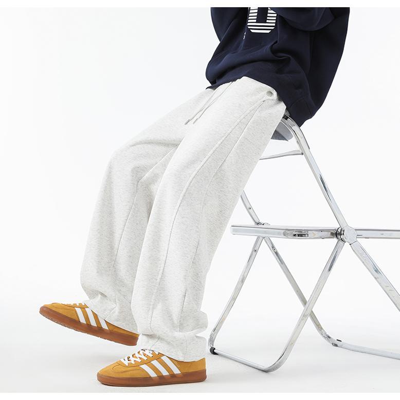 Heavy Scimitar Sweatpants Men's Winter Velvet Loose Straight Pants