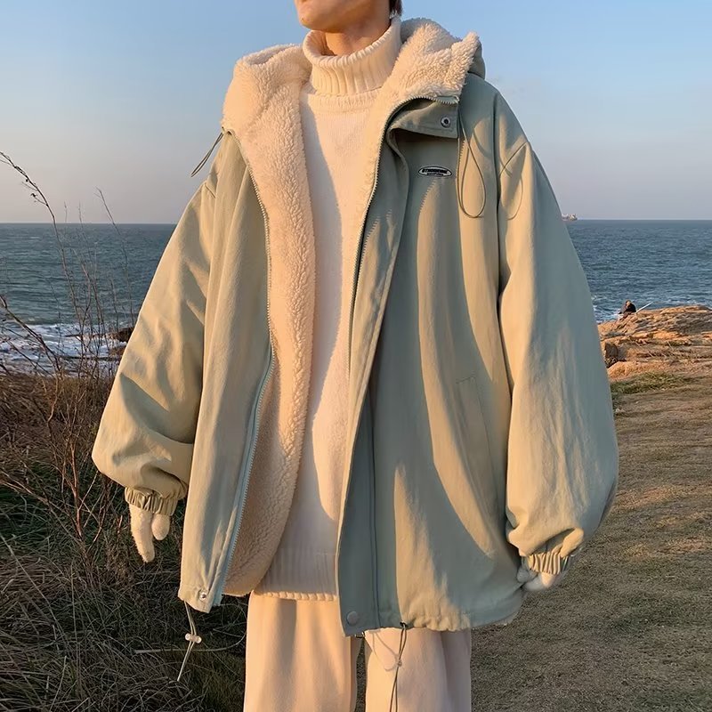 Trendy winter cashmere jacket, plus velvet and thickened cotton coat