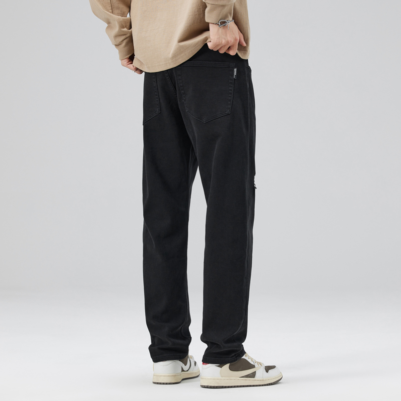 Autumn and winter new harem jeans men's black stretch loose trendy brand straight casual casual versatile long pants