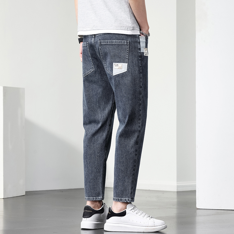 Jeans men's spring thin loose straight nine-point new spring casual men's summer long pants