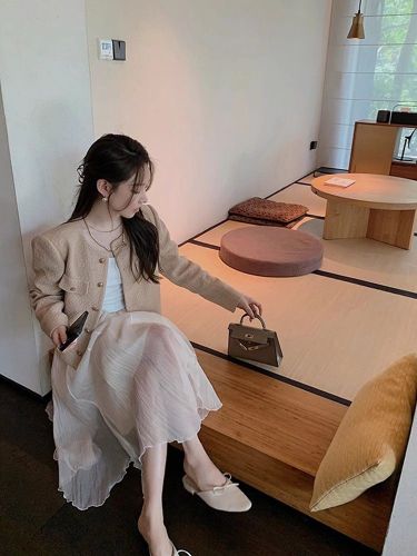 Little Chiffon Coat Women's Spring and Autumn New Style High-end Street Loose Versatile Elegant Lady Short Sleeve Top