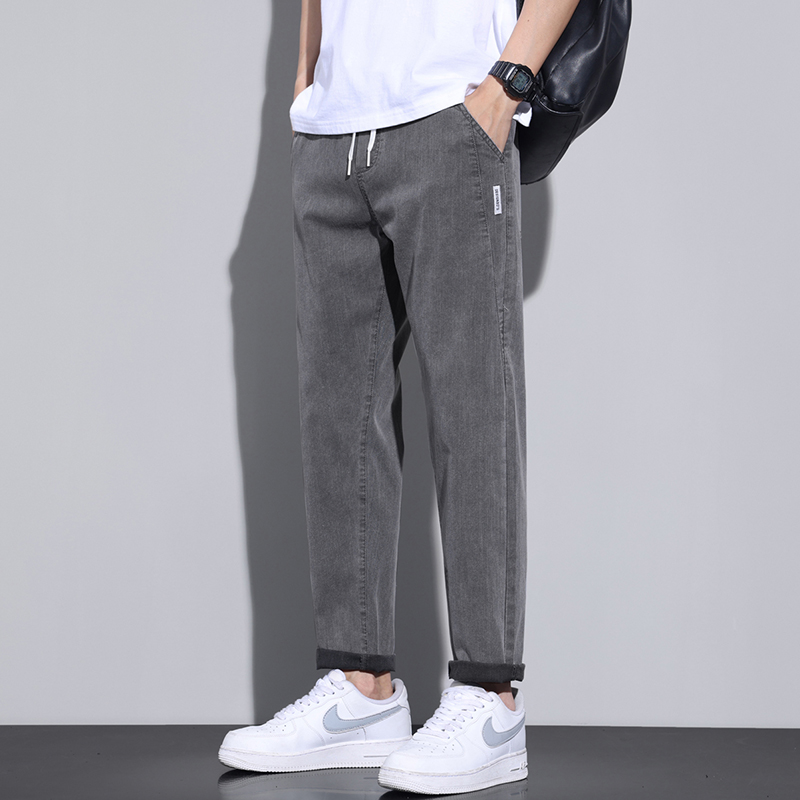 Men's jeans loose straight spring and summer new trend spring and summer versatile stretch trousers for casual men