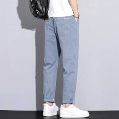 Spring casual pants for men, trendy brand slim straight trousers, new spring and summer versatile drawstring light business men's wear