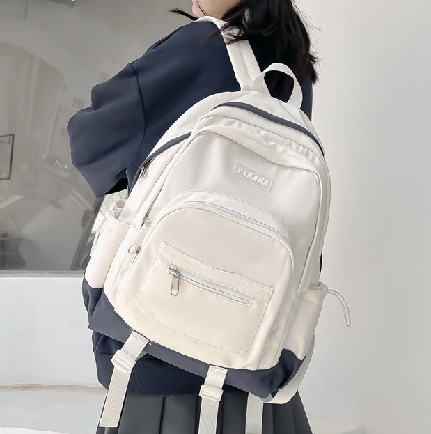 Korean version of ins simple campus soft girl schoolbag Japanese style Harajuku style retro style versatile middle school student backpack