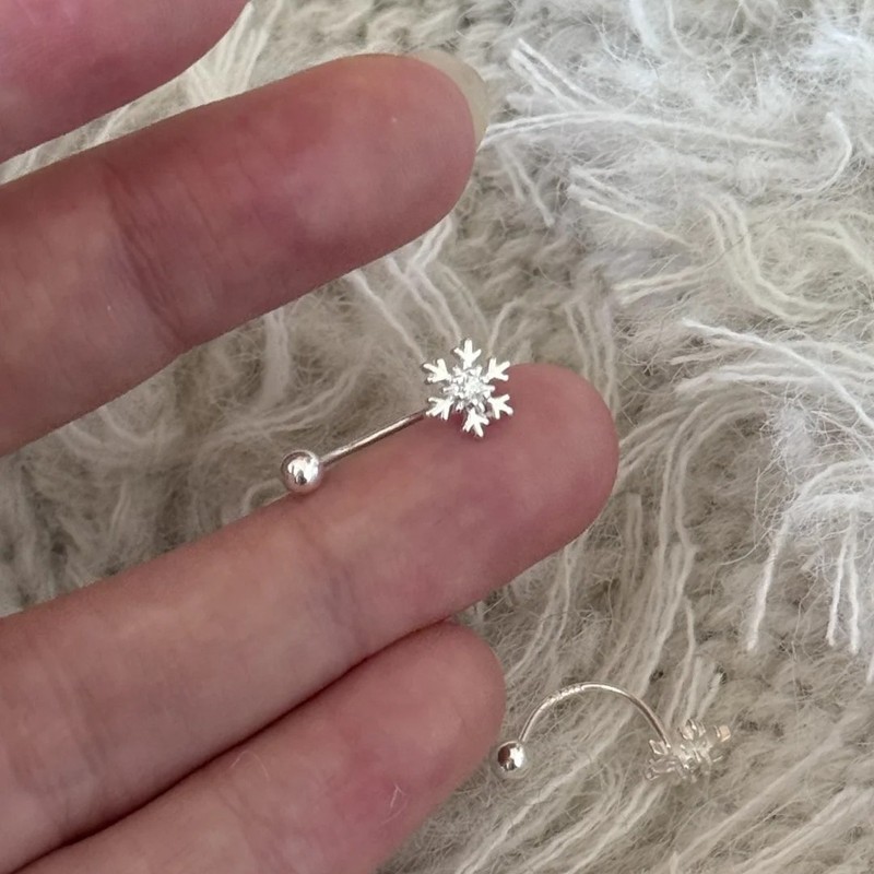 Simple Snowflake Earrings Two-Wear Korean Style Sweet Fashion Design Exquisite Commuting Unique Temperament Autumn and Winter Earrings