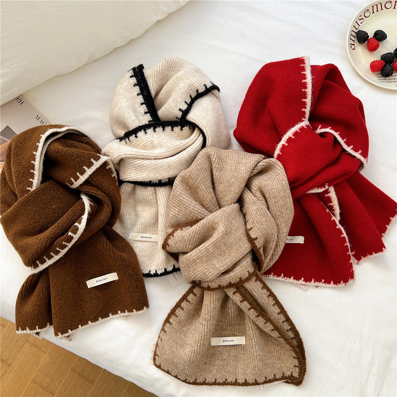 Xiaoxiangfeng autumn and winter scarf women's new versatile thickened cold-proof scarf cycling windproof knitted scarf winter versatile