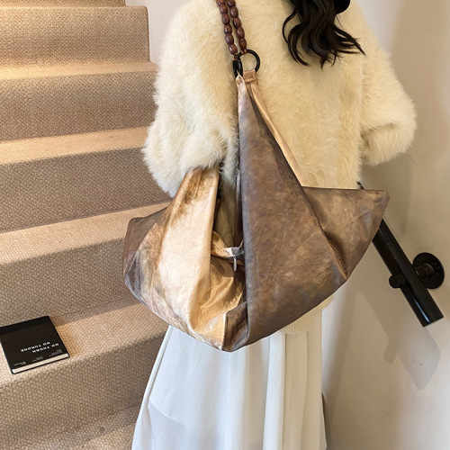 Foreign single large-capacity bag women's 2024 new autumn and winter casual portable versatile shoulder bag high-end tote bag