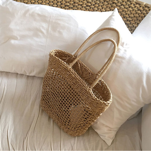 ins new straw bag rattan bag beach summer vacation portable one-shoulder Hyuna handwoven women's bag