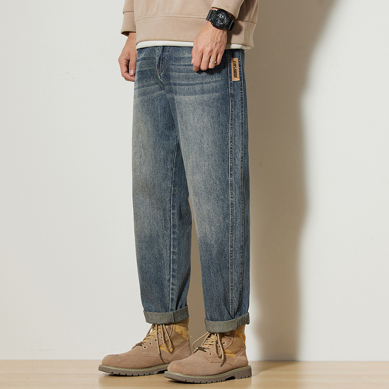 Autumn and winter jeans, trendy loose, casual and versatile long pants