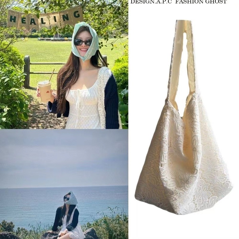 Miki studio is fresh and pure~ Pastoral Feng Shui Melted Lace Summer Gentle Fairy Beautiful Large Capacity Shoulder Bag