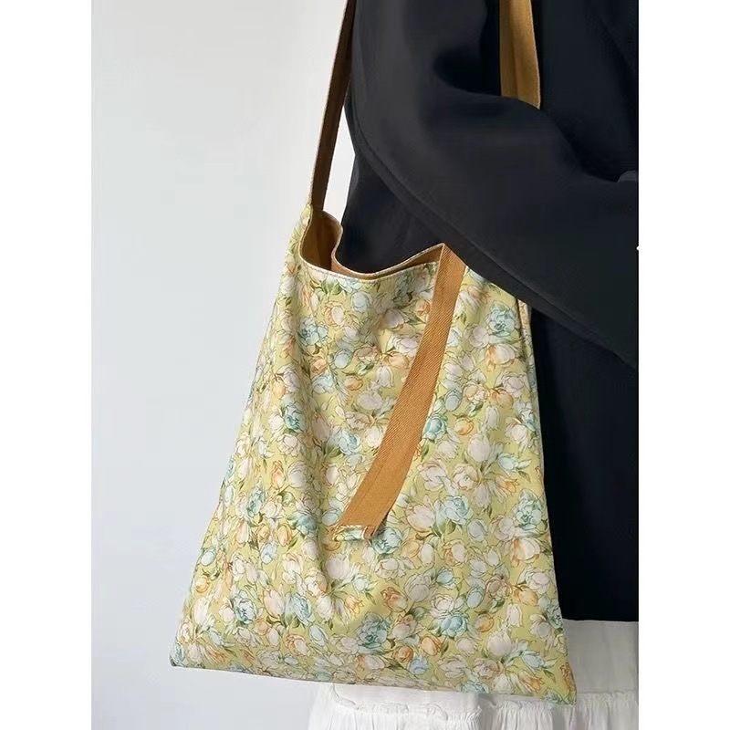 New Korean ins cute mini portable canvas bag, versatile hand bag, portable lunch bag, hand-held bag