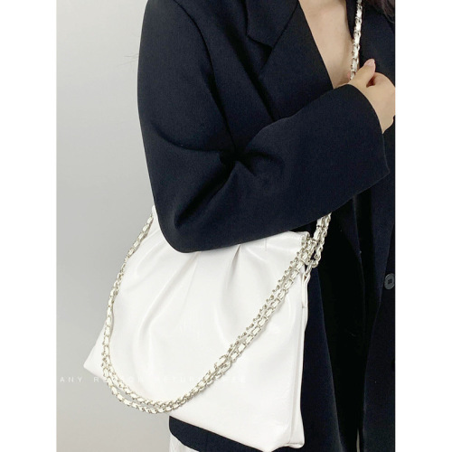 Bags for Women 2024 New Pleated Chain Large Capacity Tote Bag Commuting Shoulder Crossbody Bag Hobo Bag