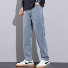 Autumn high street loose straight jeans for men
