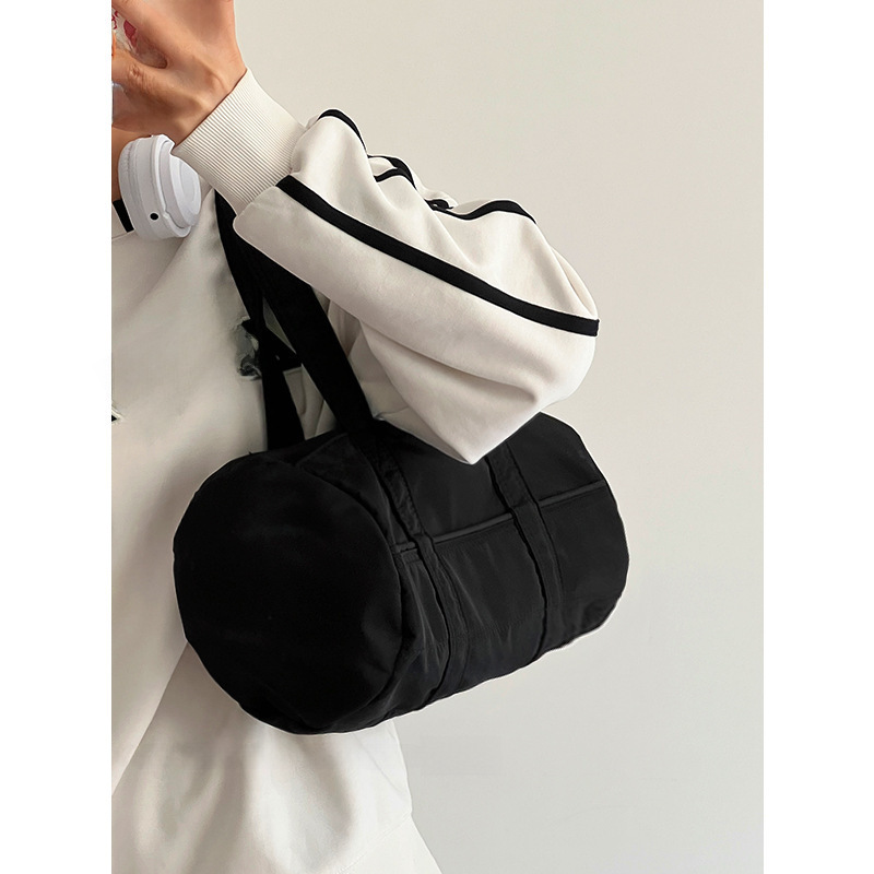 Bags Women's New Trendy Fashion Sports Fitness Bag Small Portable Cylindrical Bag Shoulder Travel Bag