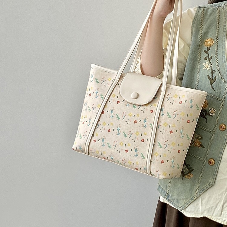 2024 niche design new women's bag high-end printed tote bag large capacity shoulder handbag