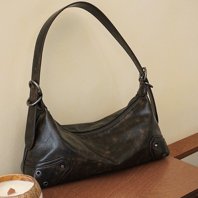Maillard Underarm Bag Women's New Retro Women's Bag Western Style Versatile Shoulder Bag Crossbody Bag