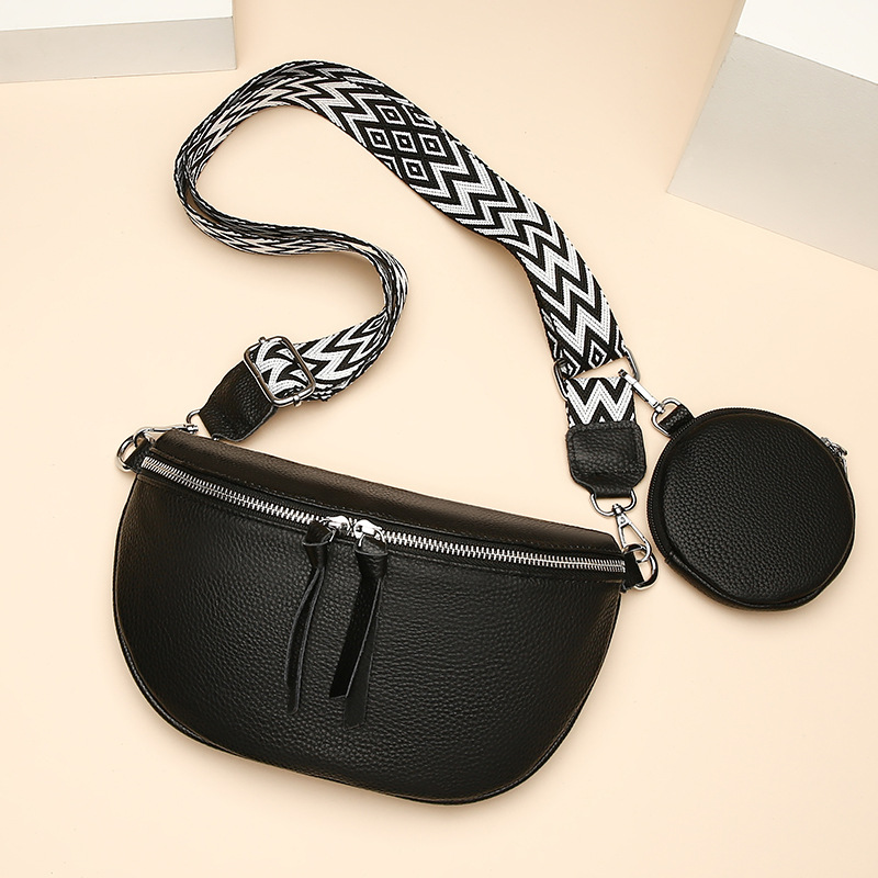 Cross-border bags for women, first-layer cowhide, new fashion cross-body bags, women's chest bags, trendy saddle bags, single-shoulder genuine leather bags for women