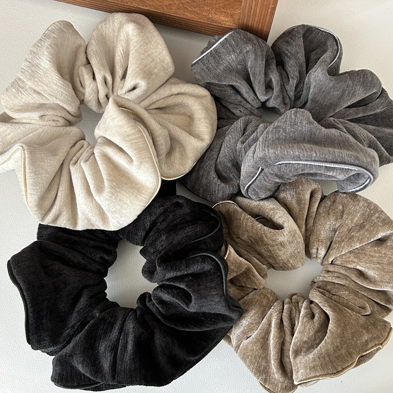Autumn and winter atmosphere exquisite edged fabric velvet large intestine hair ring headband lazy temperament headband flower hair accessories for women