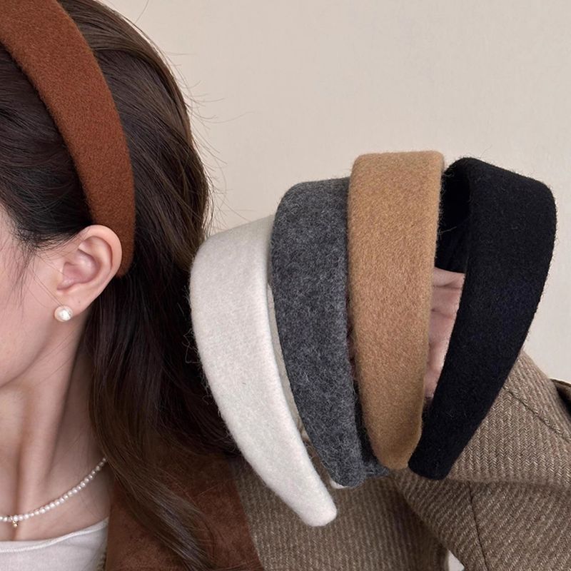 Autumn and winter woolen velvet wide-brimmed headbands for women, hair-pressing, face-washing hairpins, high-end, fashionable, high-head headbands and hair accessories
