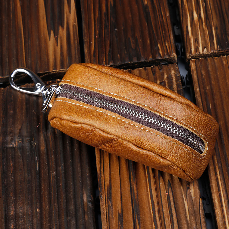 Manufacturer produces cross-border first-layer cowhide leather men's key bag, personalized fashion car leather key bag