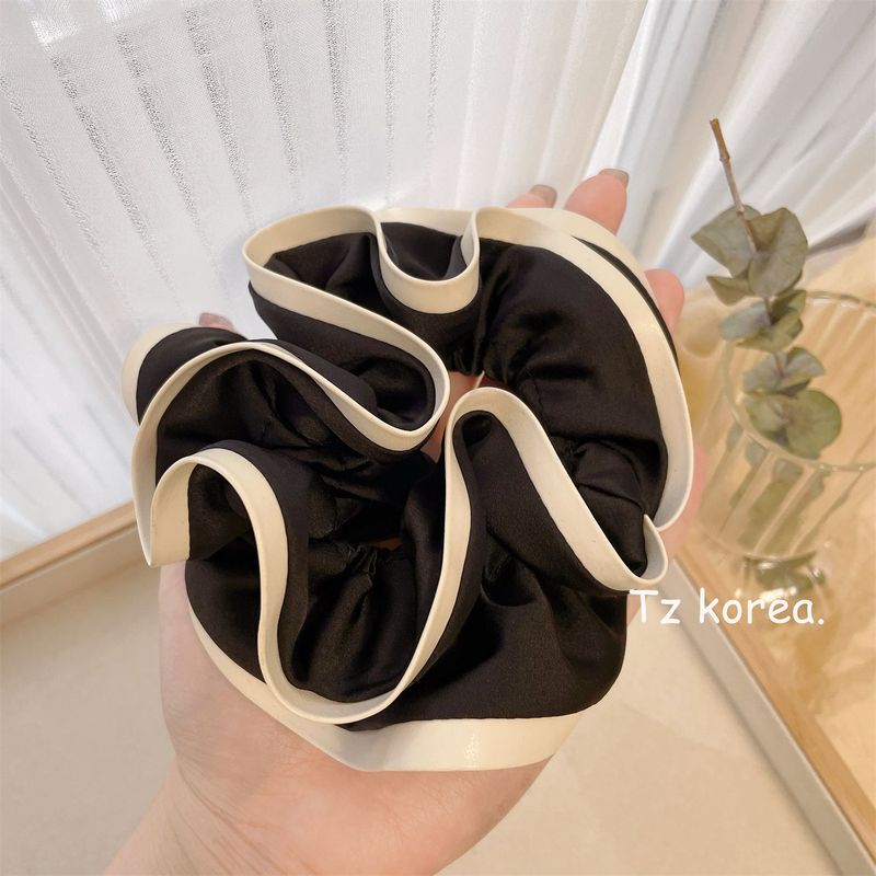 High-quality double-layer lace large intestine hair band Hepburn style Korean Dongdaemun hair accessories fungus overlocking ball headdress