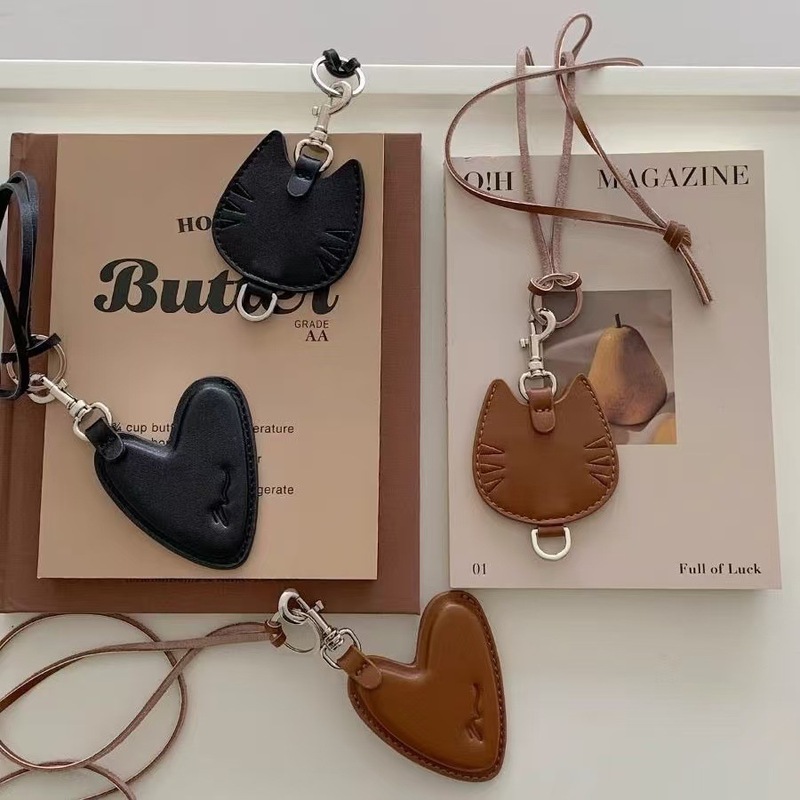 Micocah "cute hanging" ins cowhide love bag necklace pendant mini accessories cat coin purse